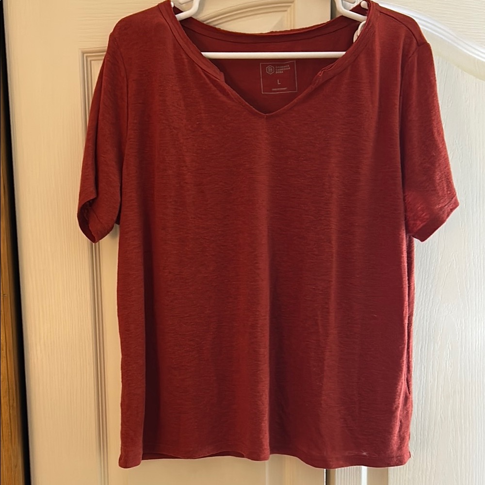 Rust Colored V-Neck T-Shirt❤️